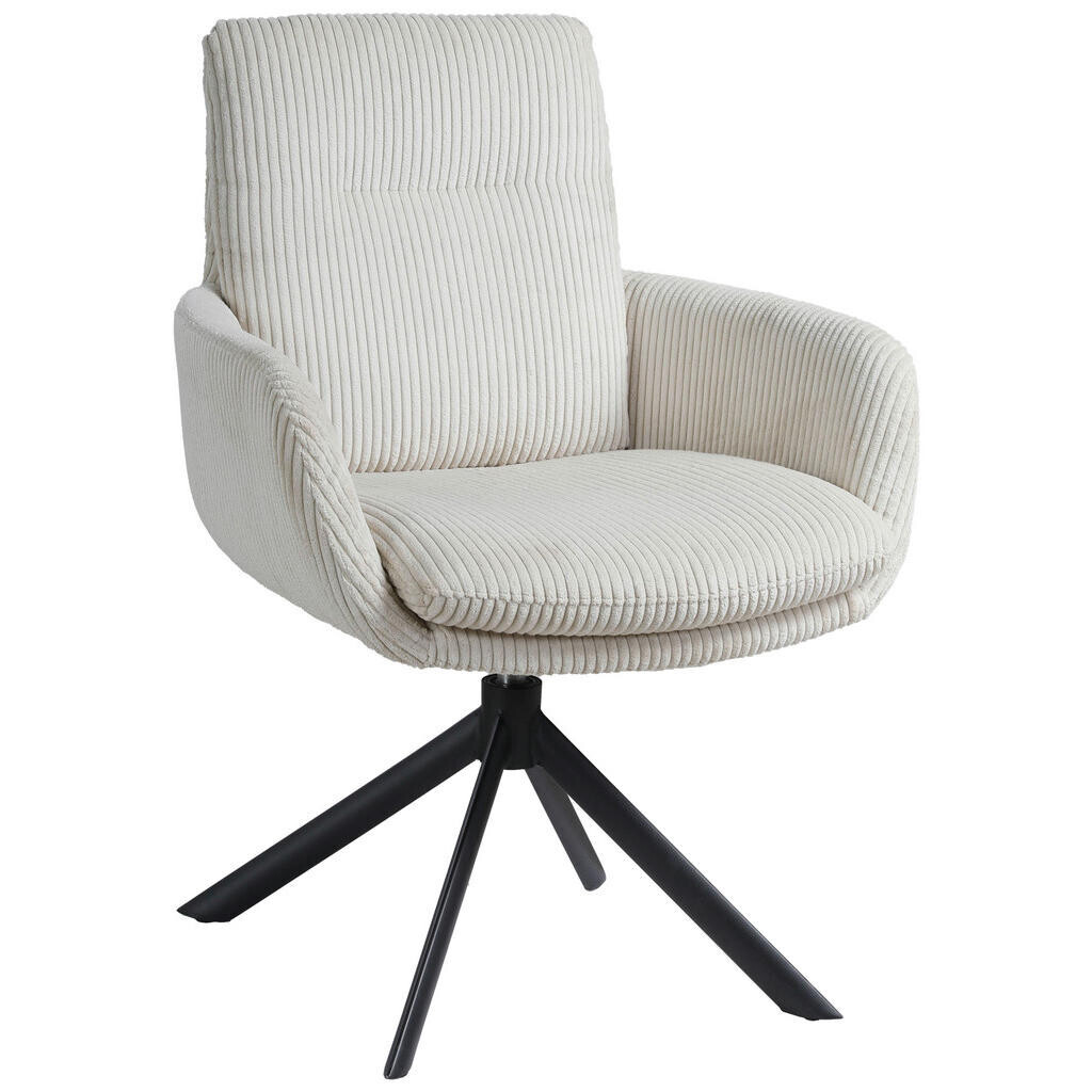 Novel STOLIČKA S PODRÚČKAMI, železo, kord, krémová