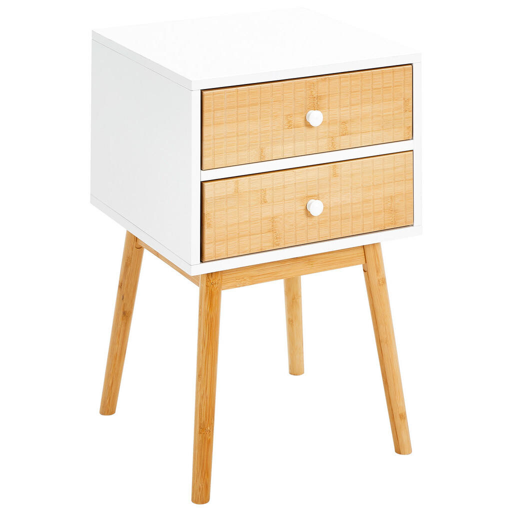 Xora NOČNÝ STOLÍK, borovica, prírodná farba, biela, 40/61,5/40 cm