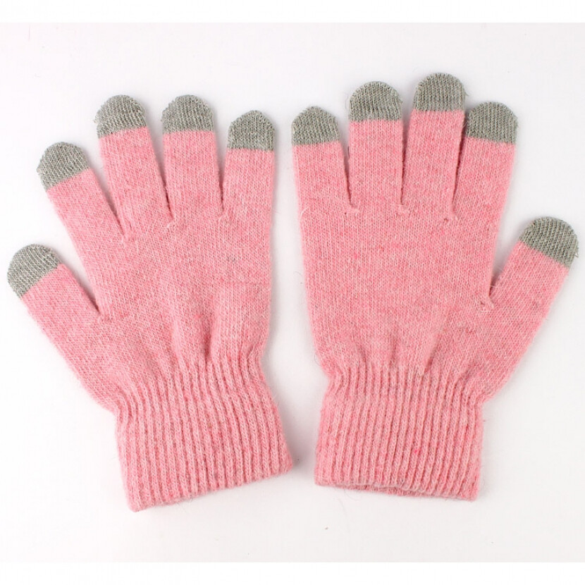 Rukavice pre smartfóny - svetlo ružové