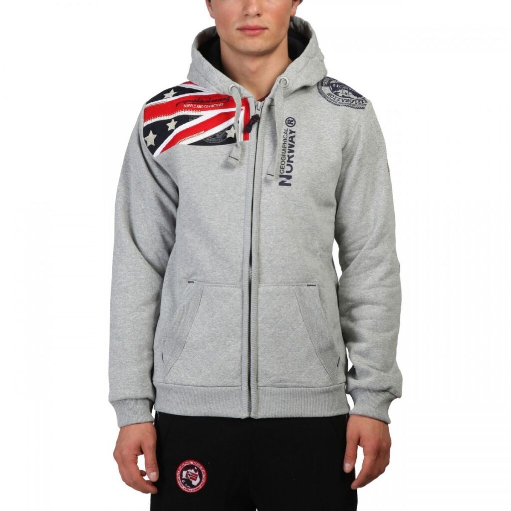 Mikina s kapucňou Geographical Norway Gatsby - sivá, M