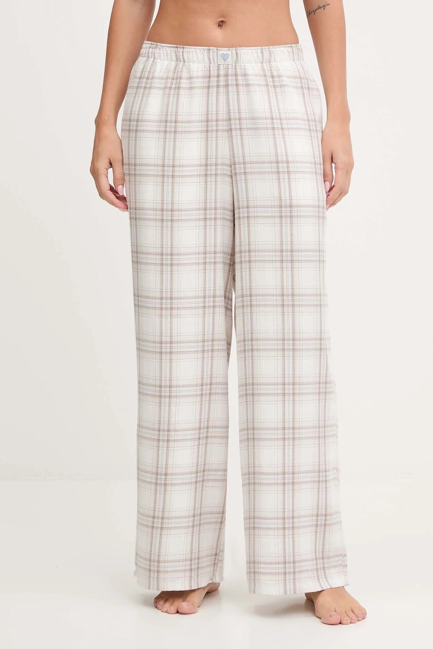 Pyžamové nohavice Hollister Co. béžová farba, KI346-5054