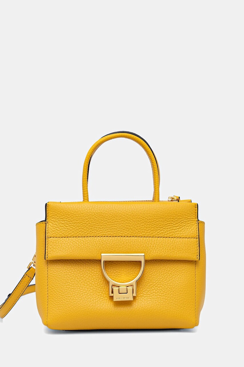 Kožená kabelka Coccinelle ARLETTIS žltá farba, MD5 18 02 01