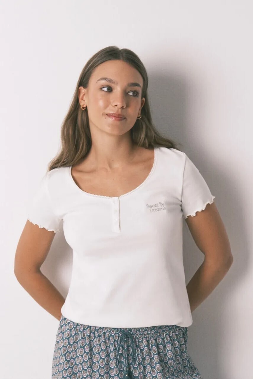 Pyžamové tričko women'secret dámske, biela farba, 3272276