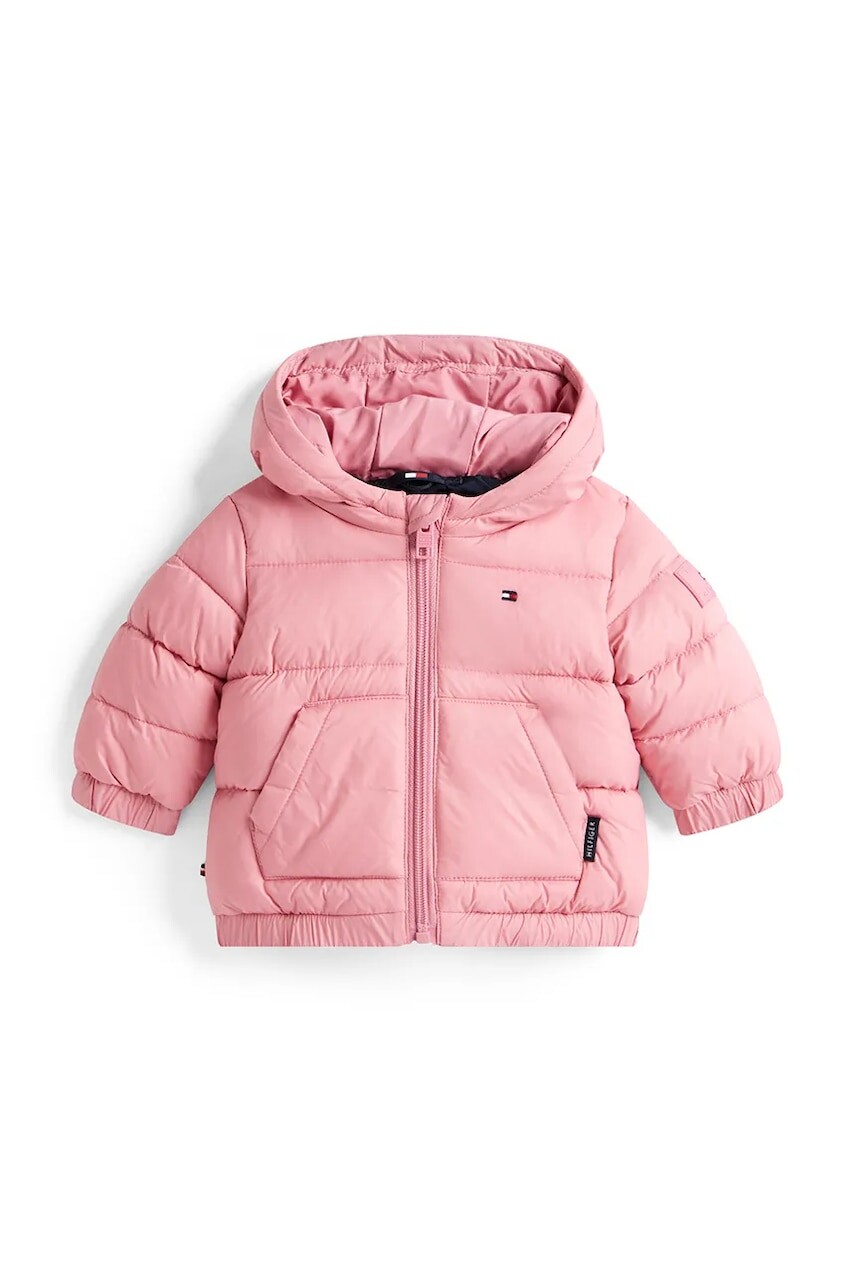 Bunda Tommy Hilfiger ružová farba, KN0KN02061