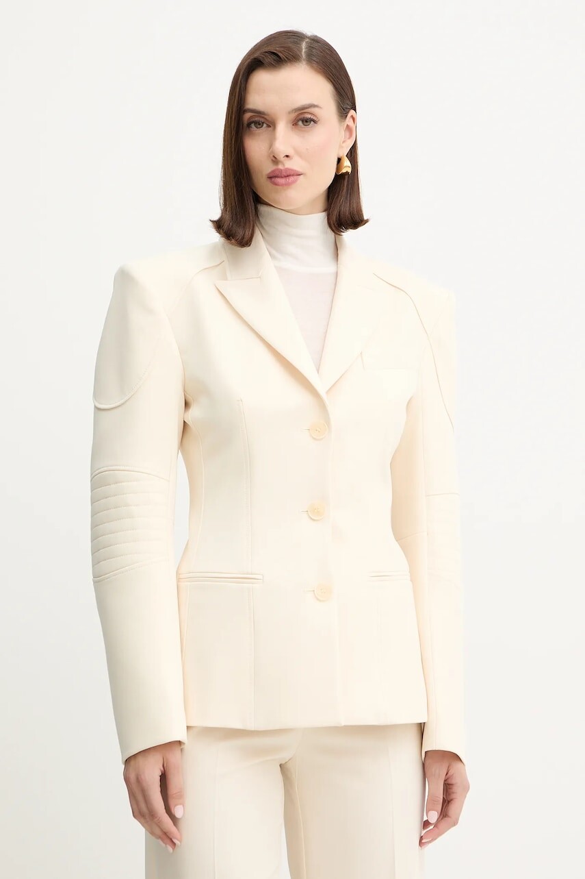 Sako Patrizia Pepe béžová farba, jednoradové, jednofarebné, 2S1542 A498