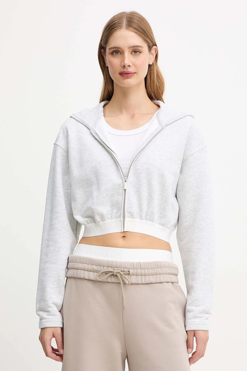 Mikina La Mania SEAN šedá farba, s kapucňou, melanžová, SEAN