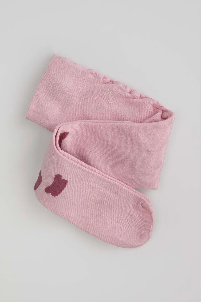 Detské pančuchy Coccodrillo ružová farba, TIGHT COTTON COLORFUL