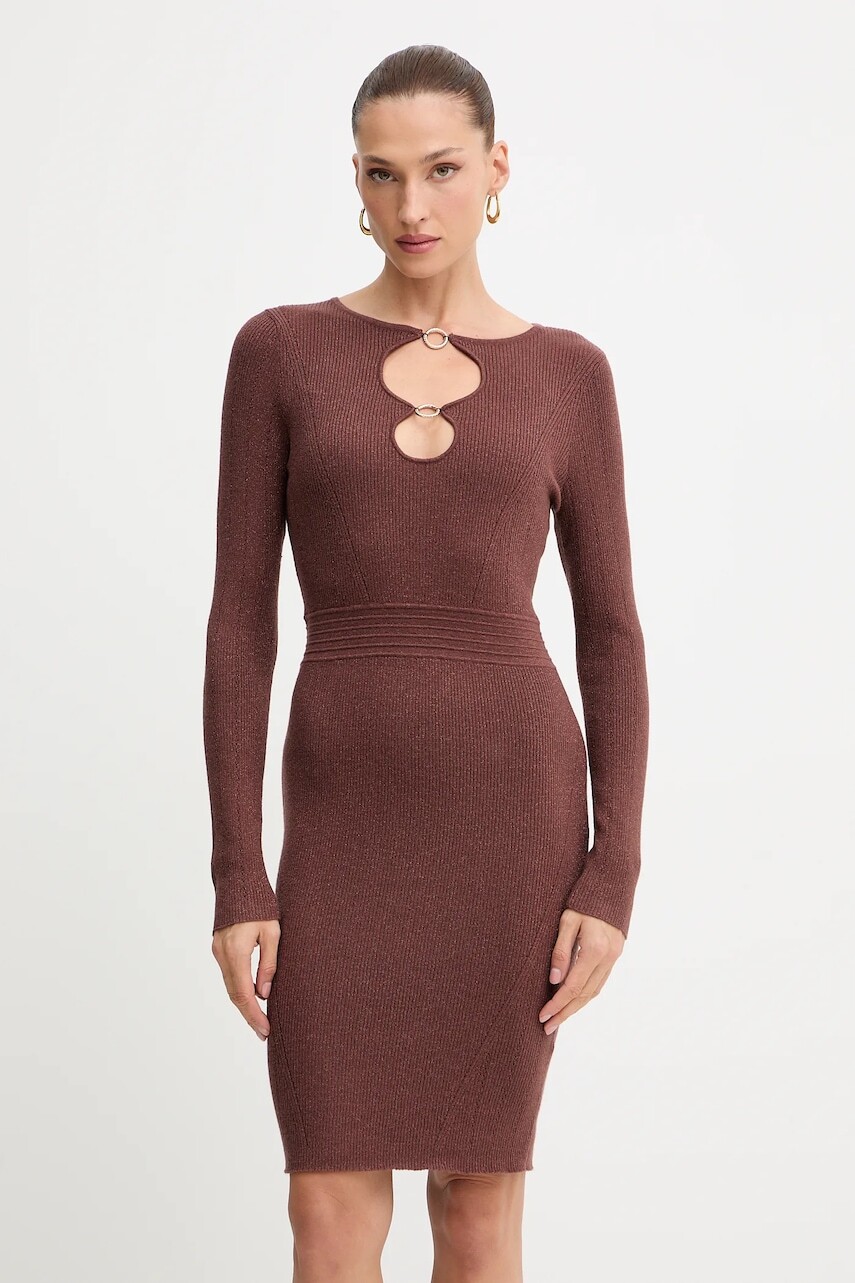 Šaty Fracomina hnedá farba, maxi, priliehavé, FS25WD5010K501Q7