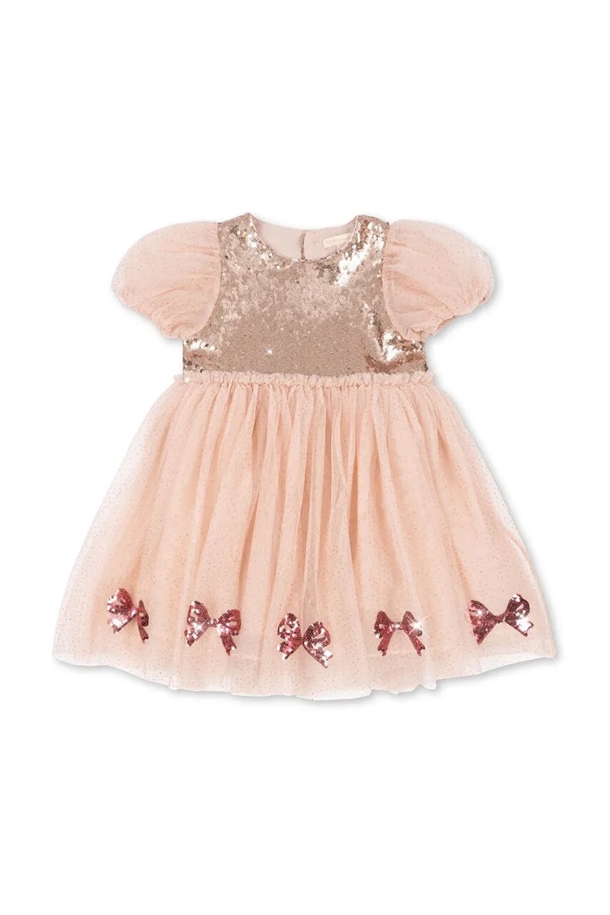 Dievčenské šaty Konges Sløjd MEI DRESS ružová farba, mini, áčkový strih, KS103906