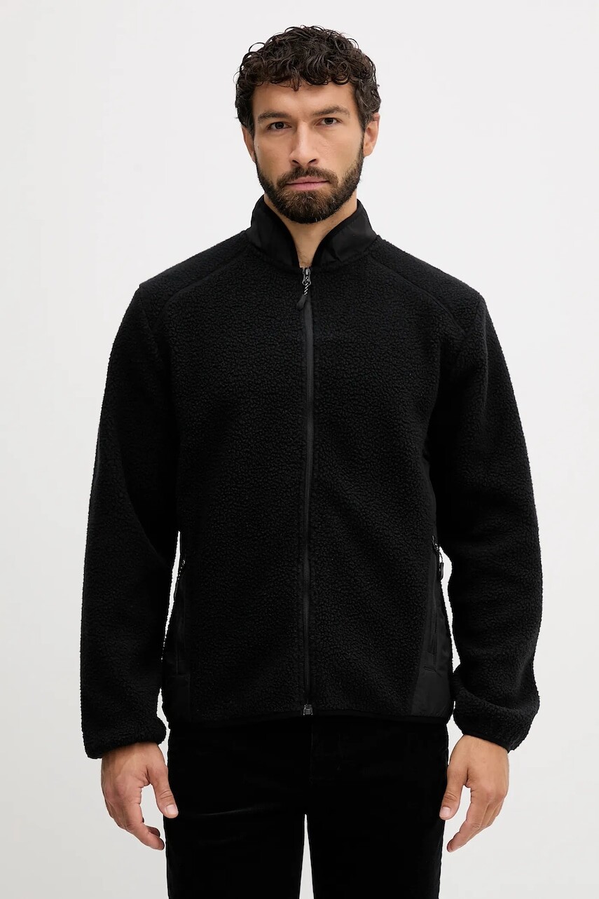 Fleecová mikina Lindbergh čierna farba, jednofarebná, 30-300092A