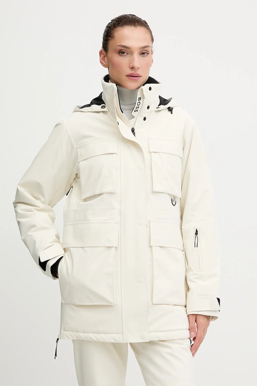 Lyžiarska bunda BOSS béžová farba, 50544369