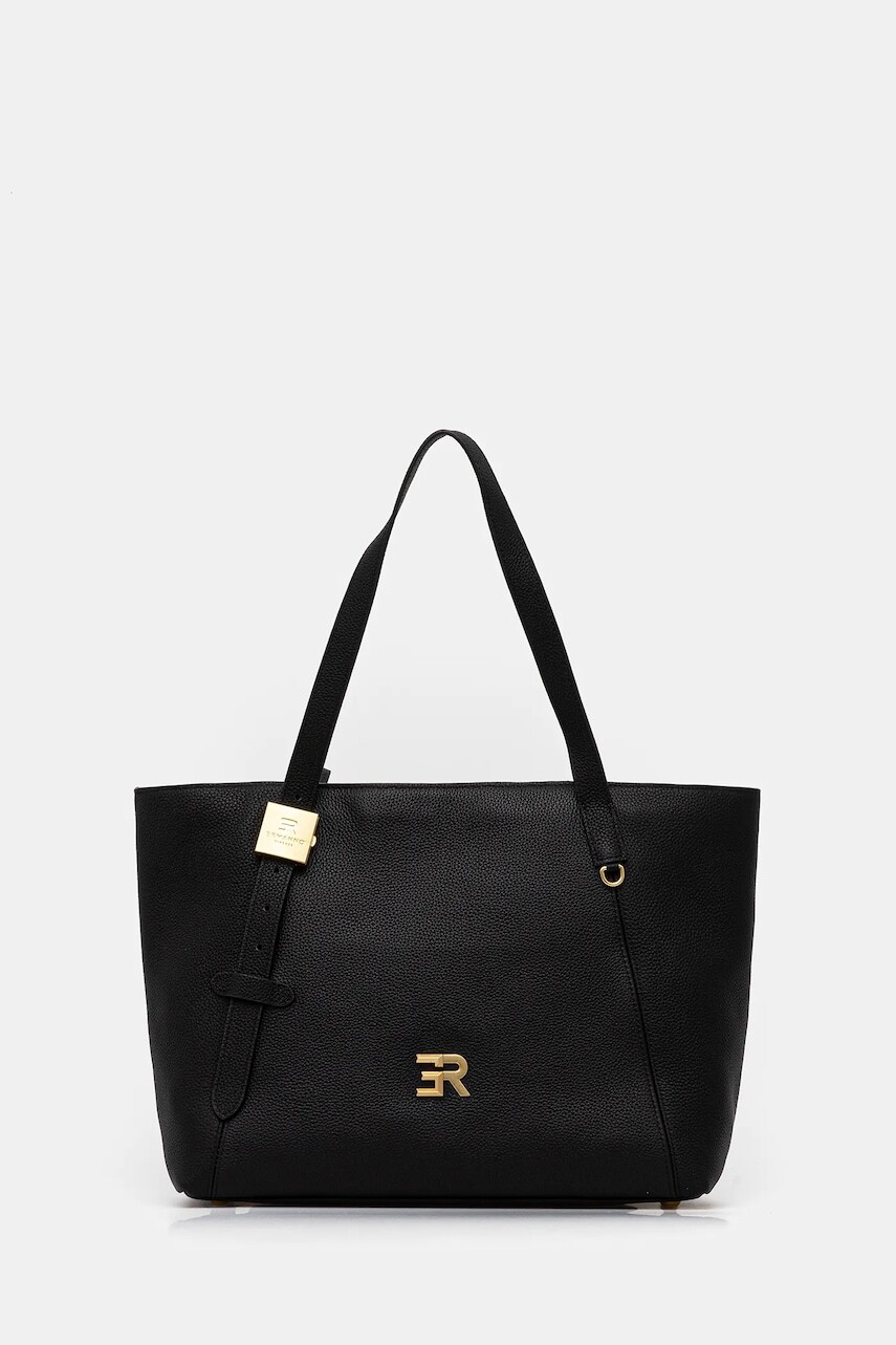 Kožená kabelka ERMANNO Firenze čierna farba, 12401946