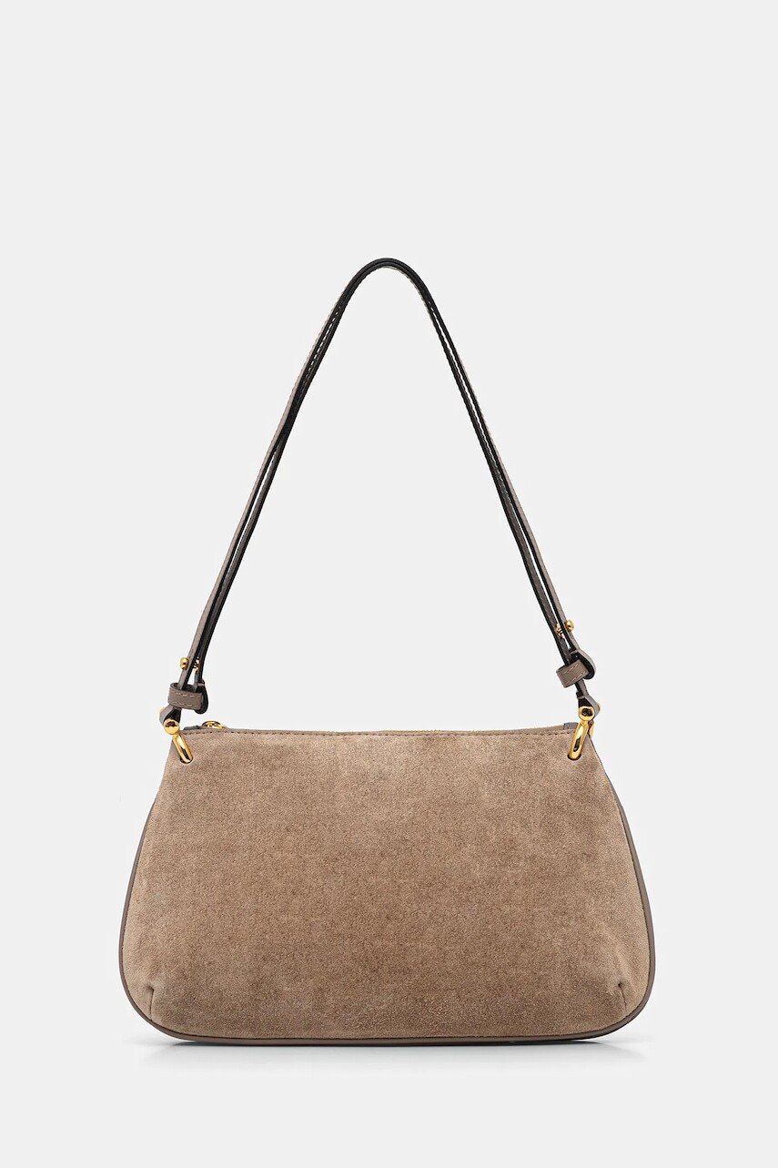 Kožená kabelka Pollini zelená farba, PC4407PP0N QD1