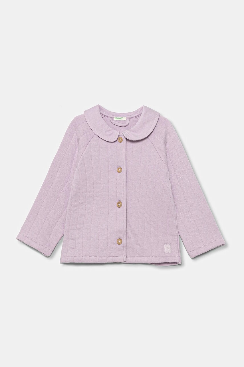 Mikina pre bábätká United Colors of Benetton fialová farba, jednofarebná, 3JOEA501P