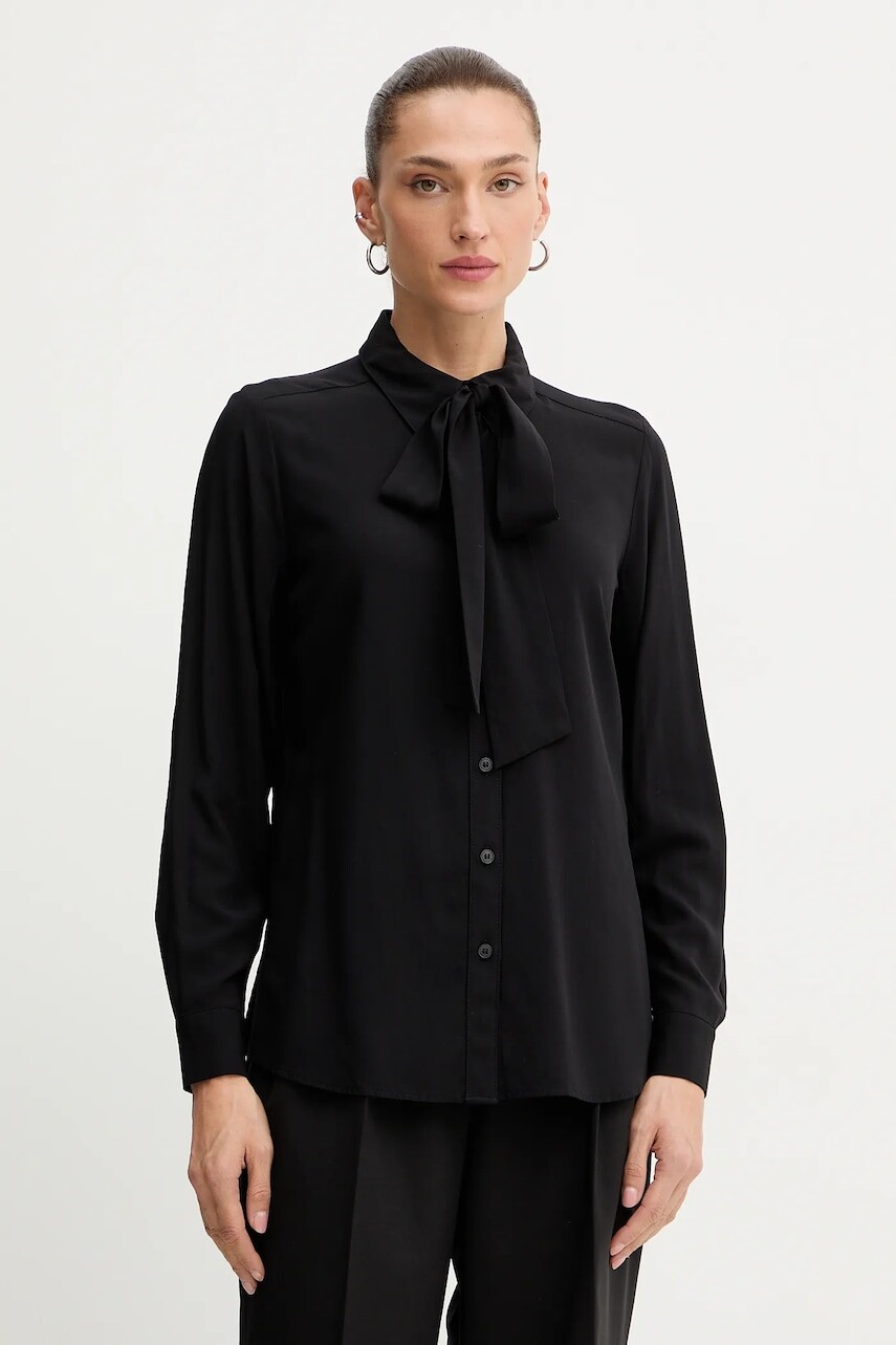 Košeľa Silvian Heach COMPARIS čierna farba, regular, s klasickým golierom, GPA25473CA