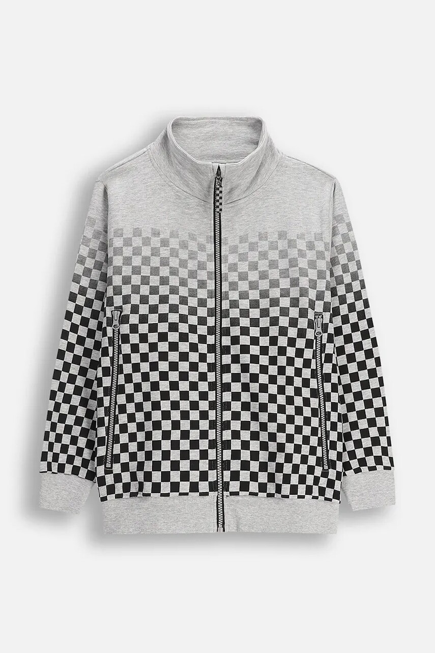 Mikina Coccodrillo šedá farba, vzorovaná, CITY RACING BOY JUNIOR