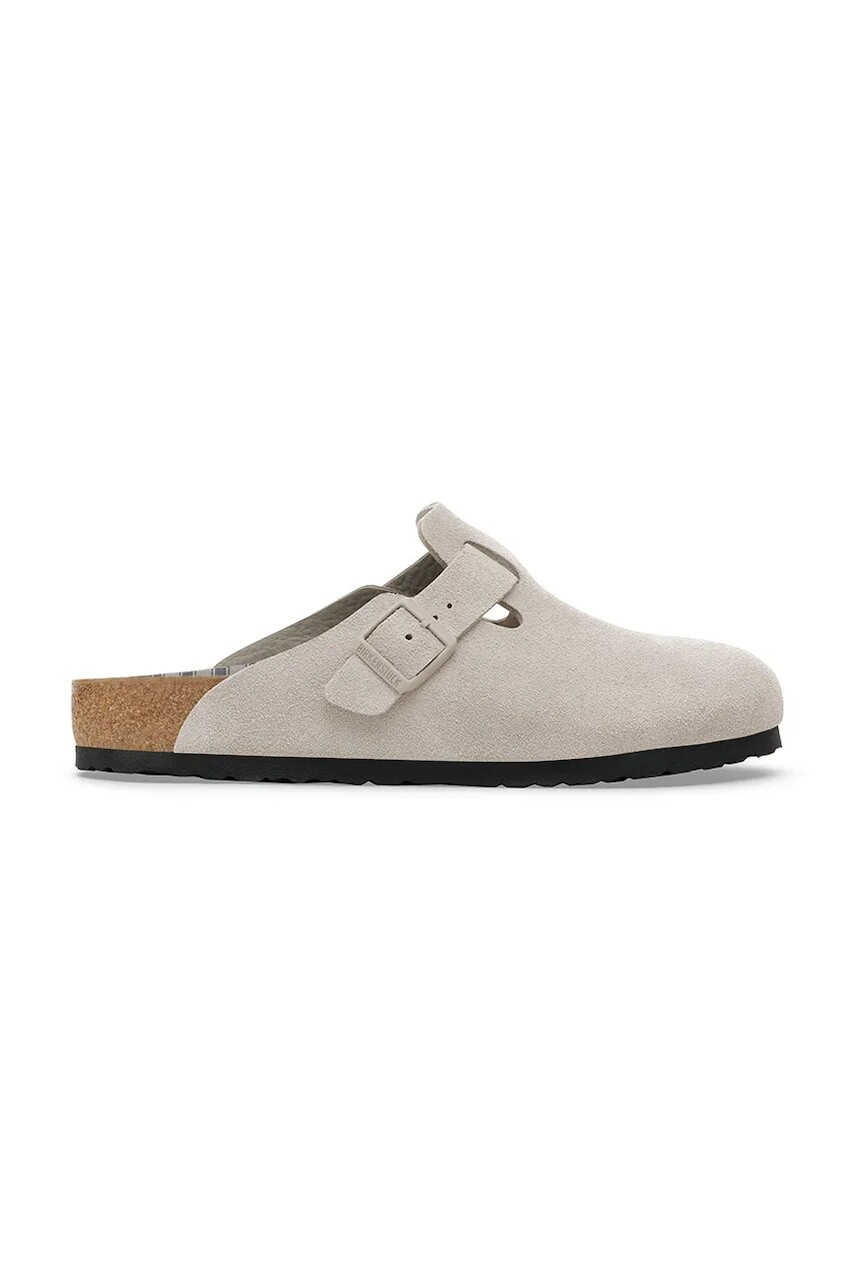 Semišové šľapky Birkenstock Boston Varsity šedá farba, 1030615