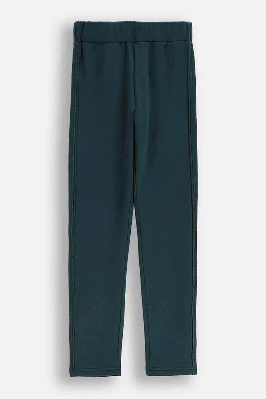 Detské legíny Coccodrillo zelená farba, jednofarebné, FABOLOUS GIRL JUNIOR