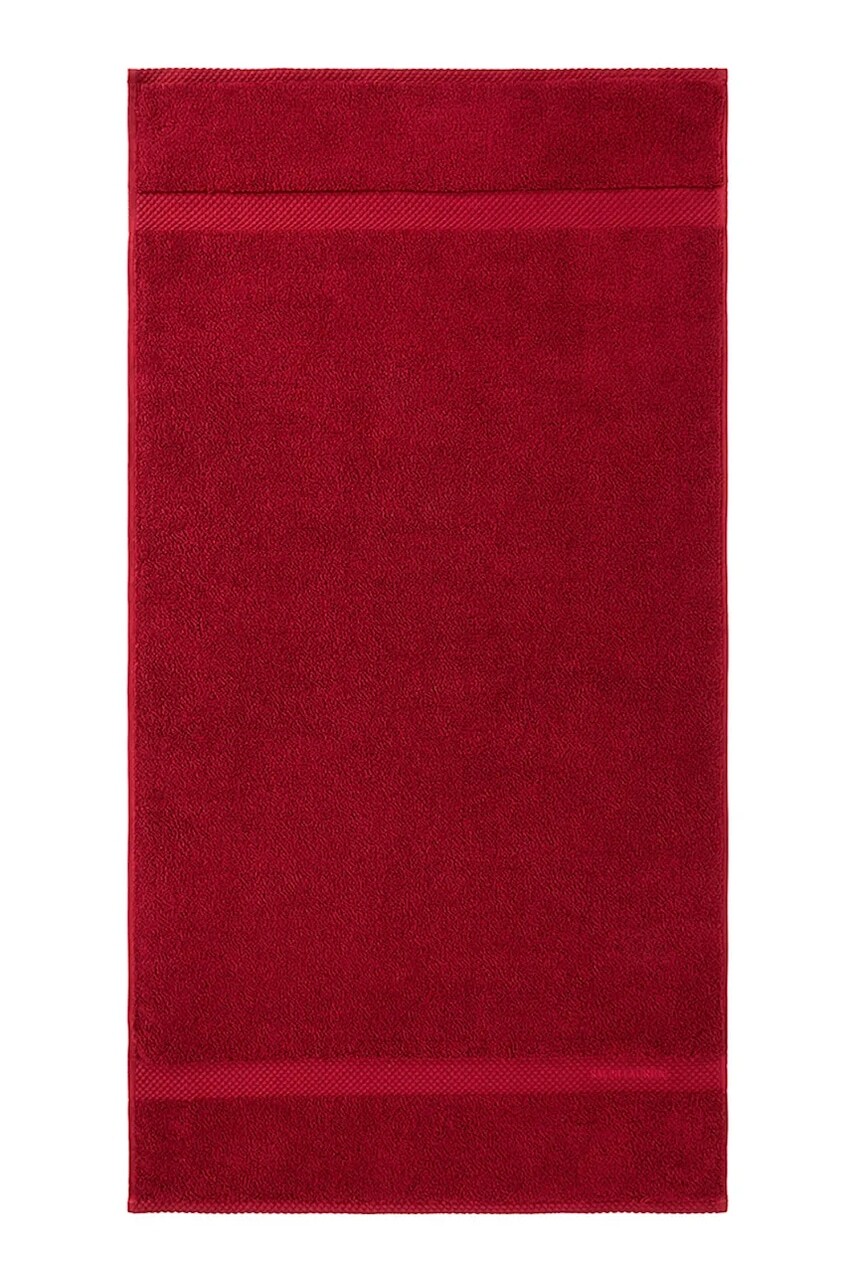 Stredný bavlnený uterák Ralph Lauren AVENUE Carmin 75 x 137 cm červená farba