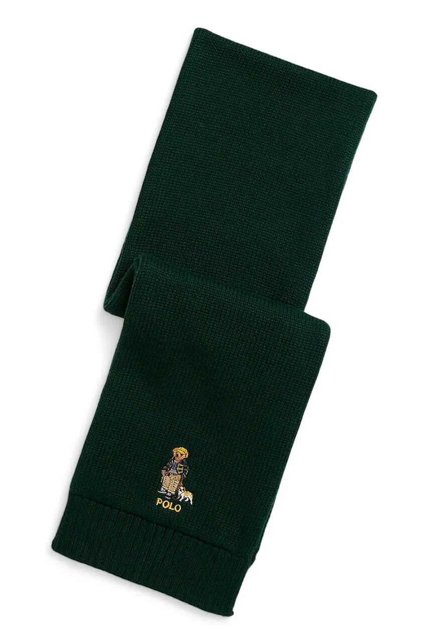 Detská bavlnená šatka Polo Ralph Lauren zelená farba, jednofarebná, 323980657001