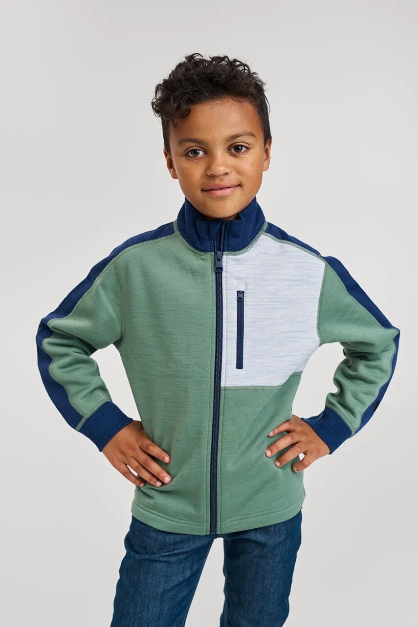 Detská mikina Reima Merin zelená farba, jednofarebná, 5200388B