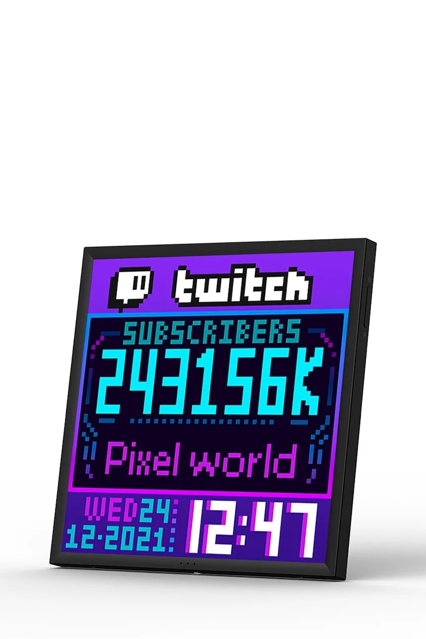 Inteligentný led pixelový displej Divoom Pixoo64 20 x 20 x 2,4 cm. čierna farba