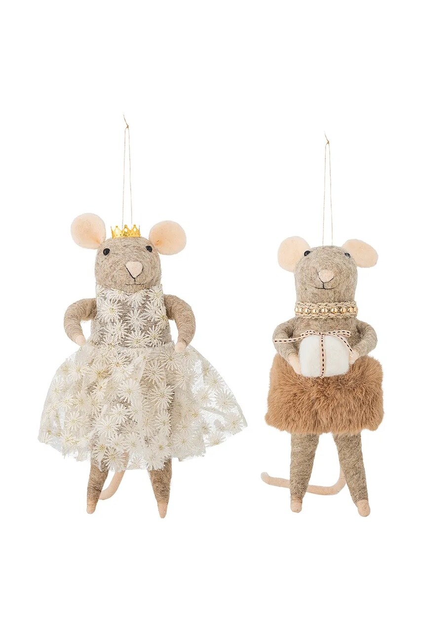 Vianočné dekorácie Bloomingville 13 x 23 x 9 cm 2-pak béžová farba