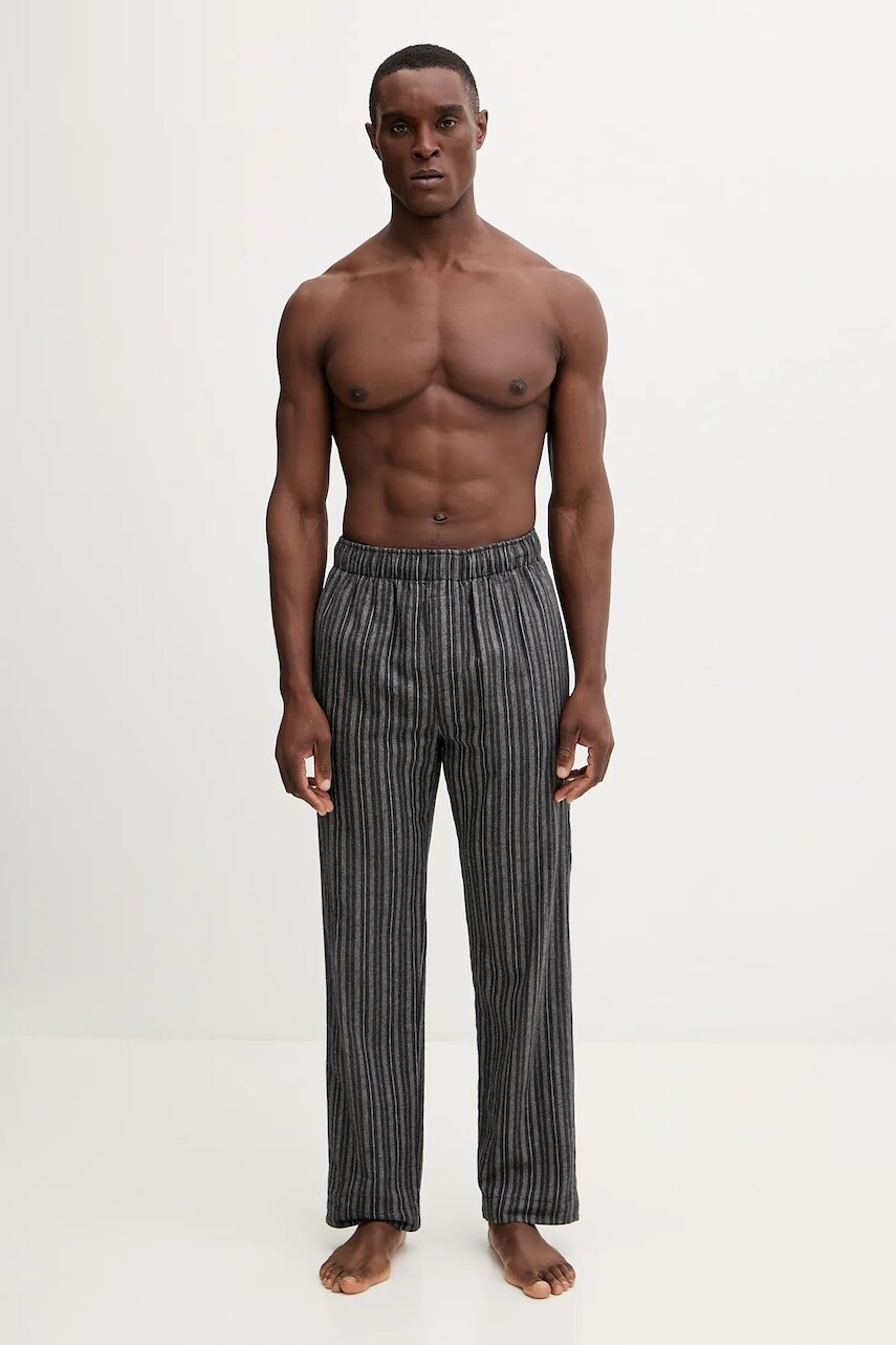 Bavlnené pyžamové nohavice Calvin Klein Underwear šedá farba, vzorované, LV00NM2923