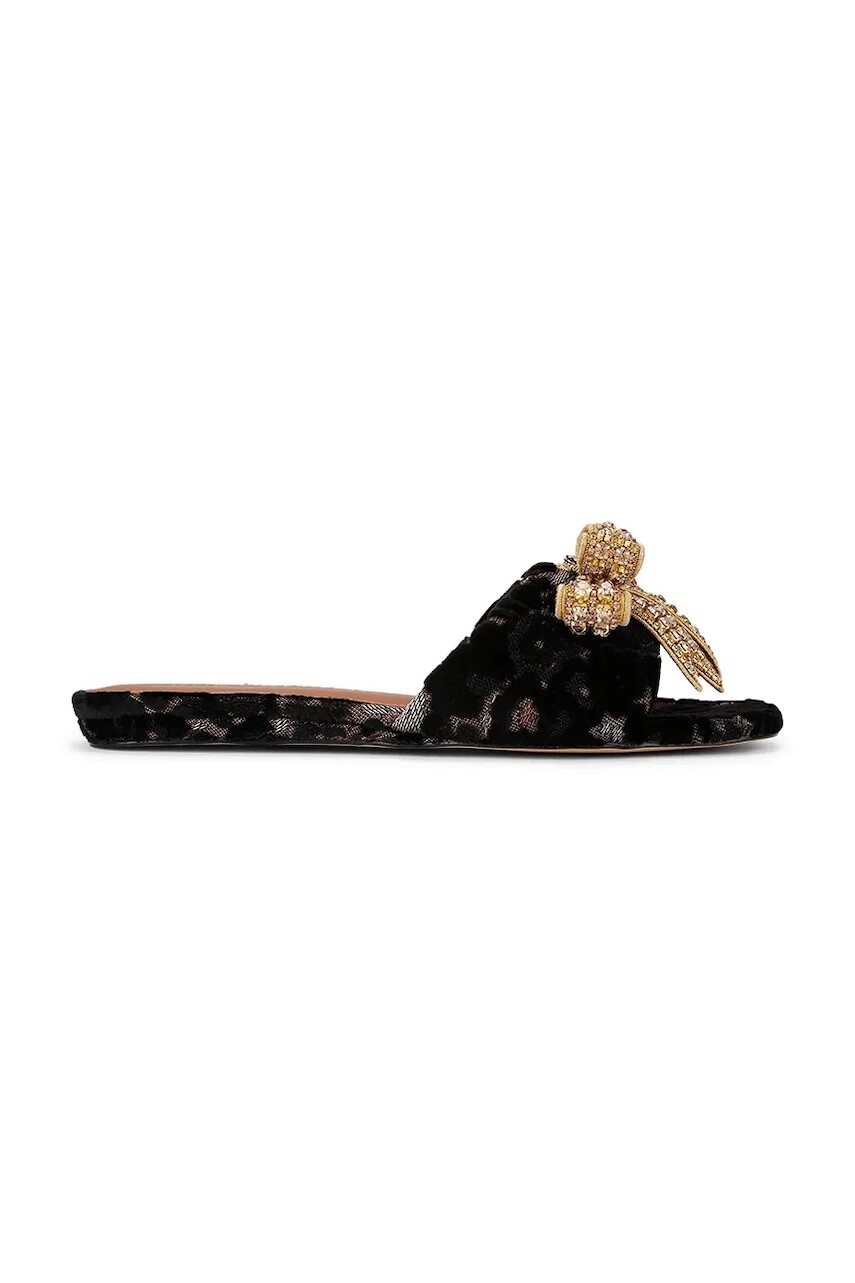 Šľapky Kurt Geiger London Kensington Bow Flat Sdl čierna farba, 655735689