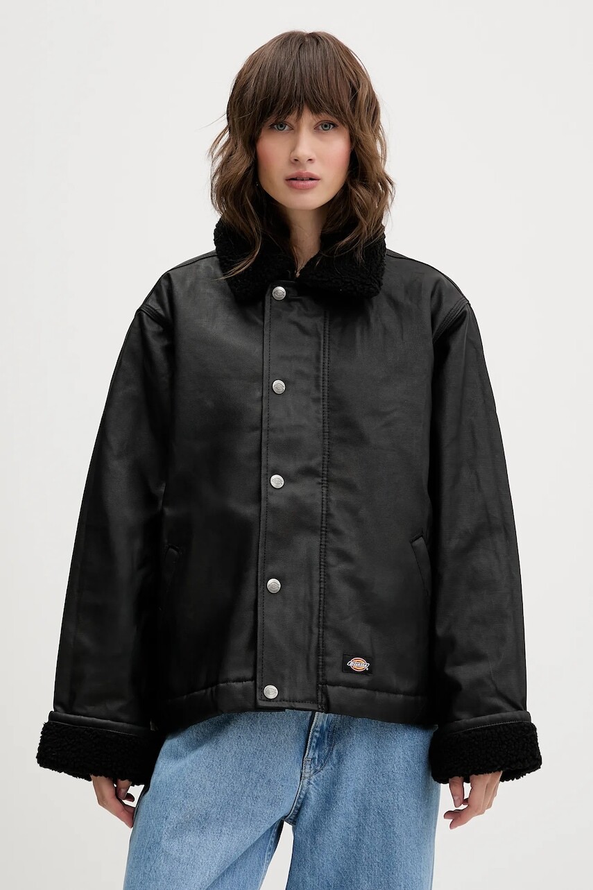 Bunda Dickies čierna farba, prechodná, oversize, DK0A87OM