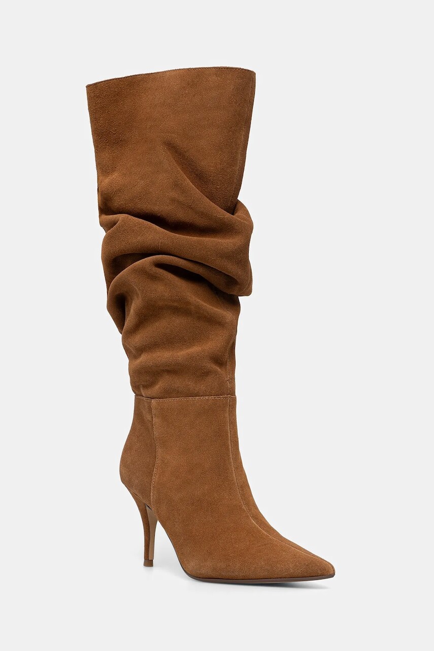 Semišové čižmy Aldo KIMMIA hnedá farba, na vysokom podpätku, 14166954