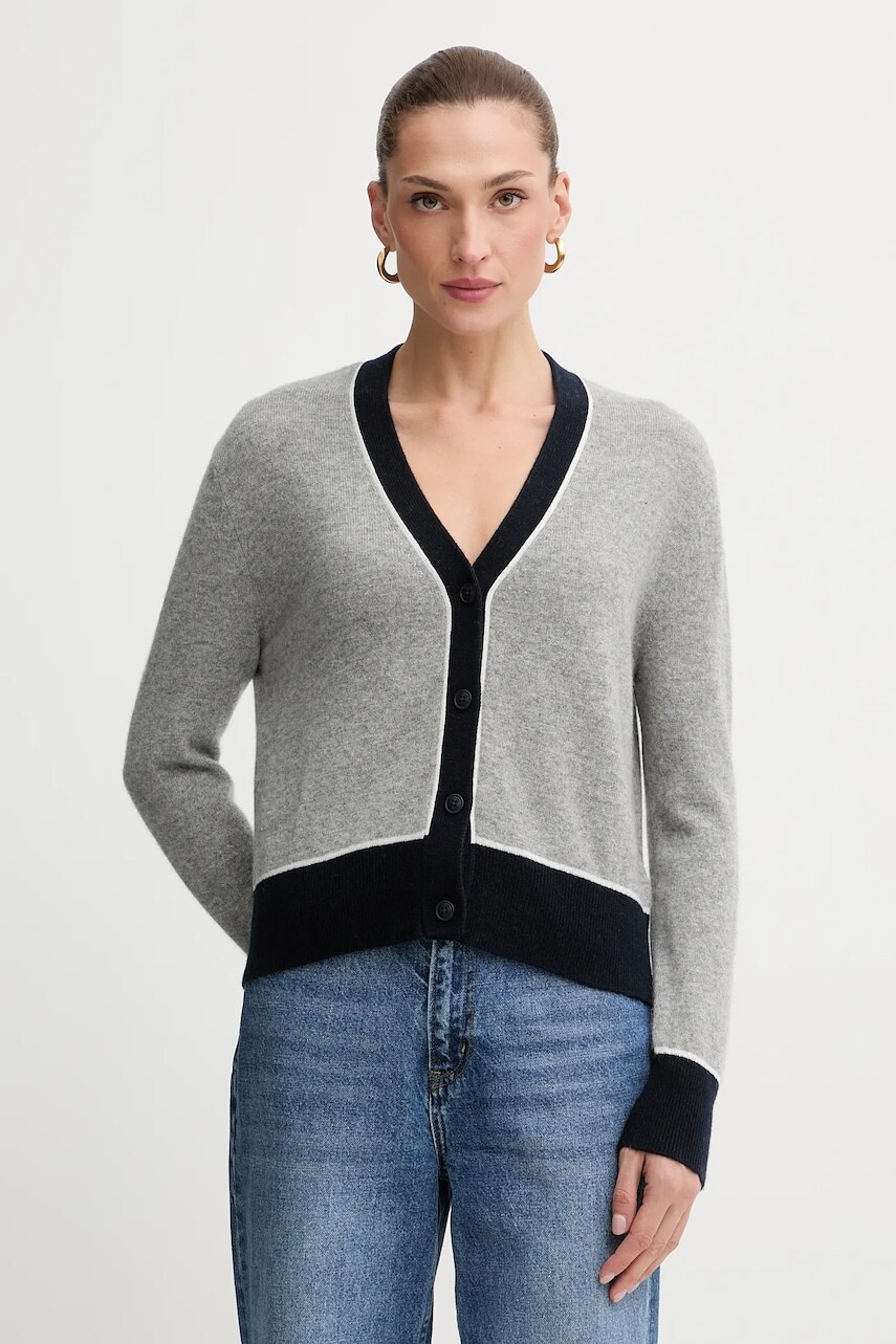 Kašmírový sveter FROM FUTURE šedá farba, ľahký, WPC03361