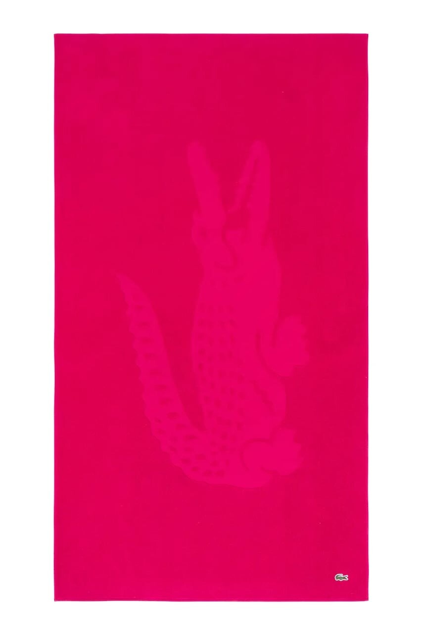 Bavlnený plážový uterák Lacoste L SPORT Bigarreau 90 x 160 cm ružová farba