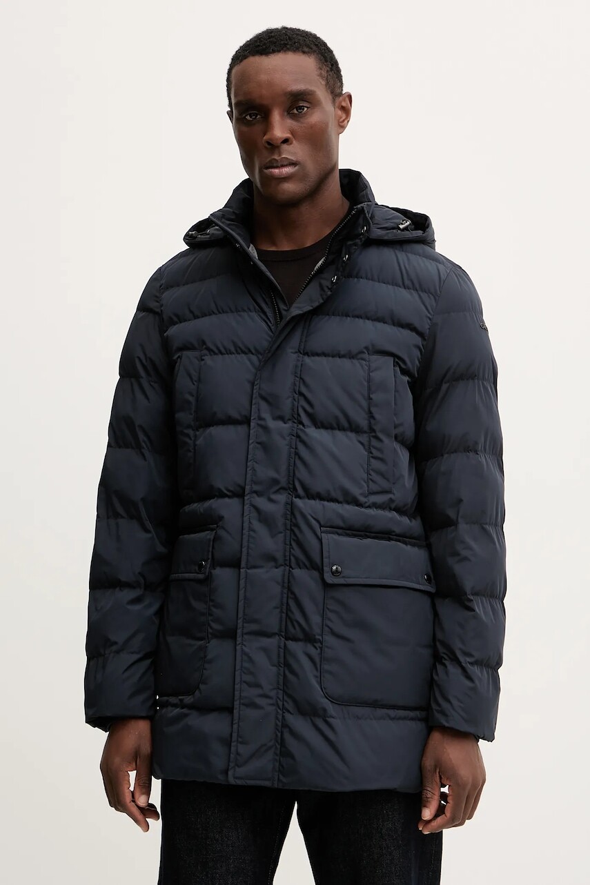 Bunda Geox LEITAN tmavomodrá farba, zimná, M5628B T3266