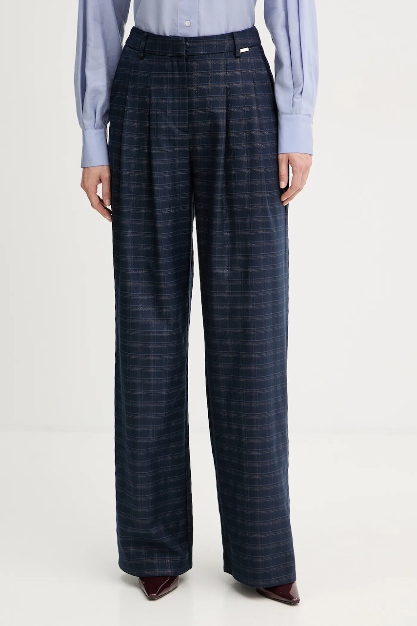 Nohavice Fracomina modrá farba, cigaretový strih, vysoký pás, FS25WV3005W56195