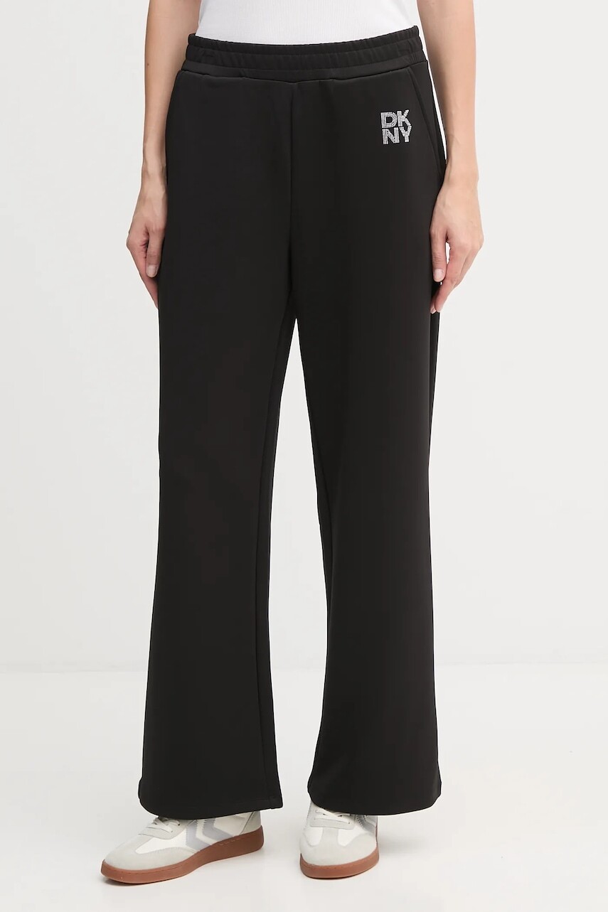 Tepláky Dkny KNIT PANTS čierna farba, jednofarebné, P5MF7CNZ