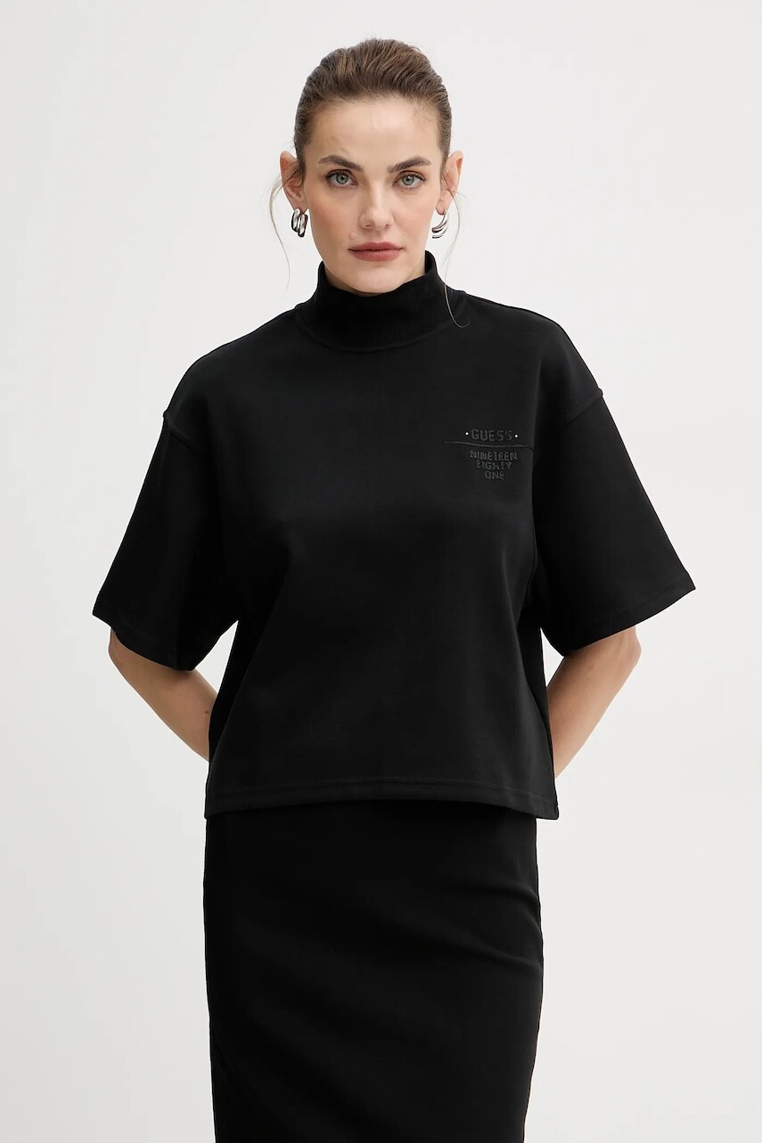 Tričko Guess dámske, čierna farba, W5BI13 KC3D2