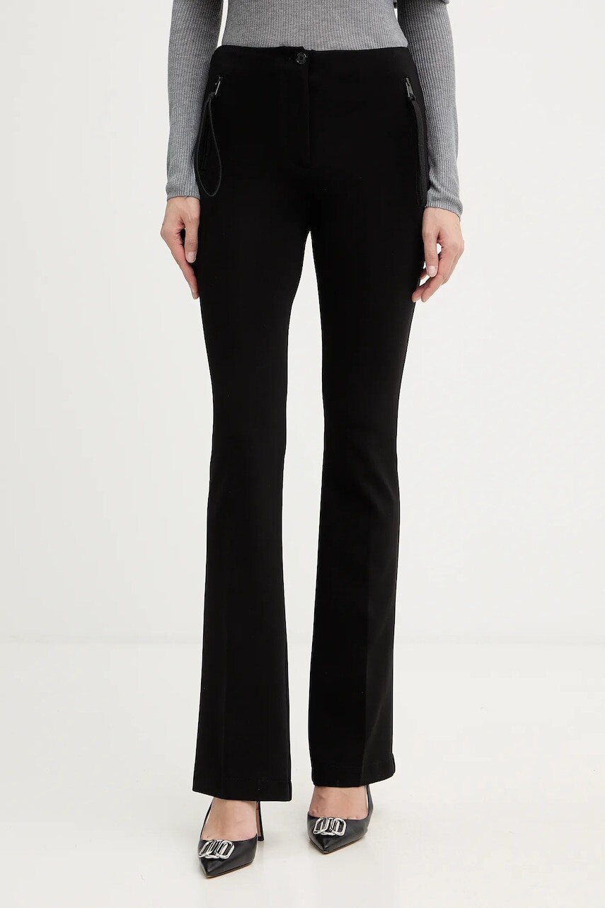 Nohavice Pinko čierna farba, zvony, vysoký pás, 106093 A04I