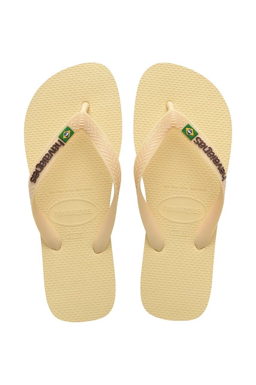 Šľapky Havaianas BRASIL LOGO žltá farba, 4110850.9256