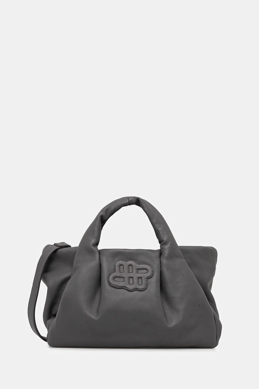 Kožená kabelka MUNTHE LIXIA šedá farba, 254191525452