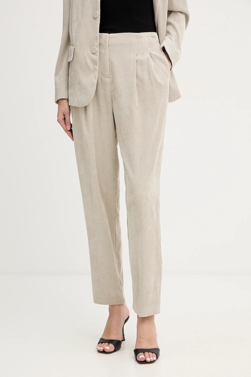 Nohavice Armani Exchange béžová farba, strih chinos, vysoký pás, XW001268 AF16202