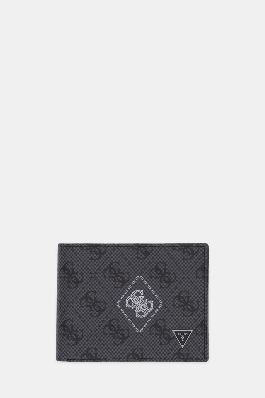 Kožená peňaženka Guess MILANO šedá farba, SMMACT LEA24