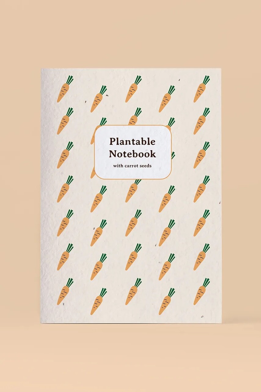 Zápisník so semienkami mrkvy na pestovanie RESETEA 14,8 x 21 cm oranžová farba