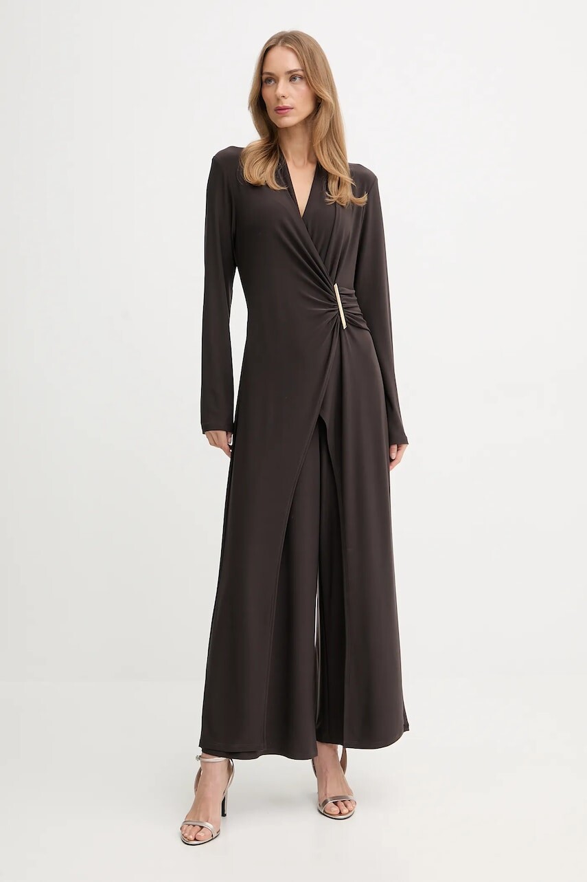 Overal Joseph Ribkoff hnedá farba, v výstrih, 254219