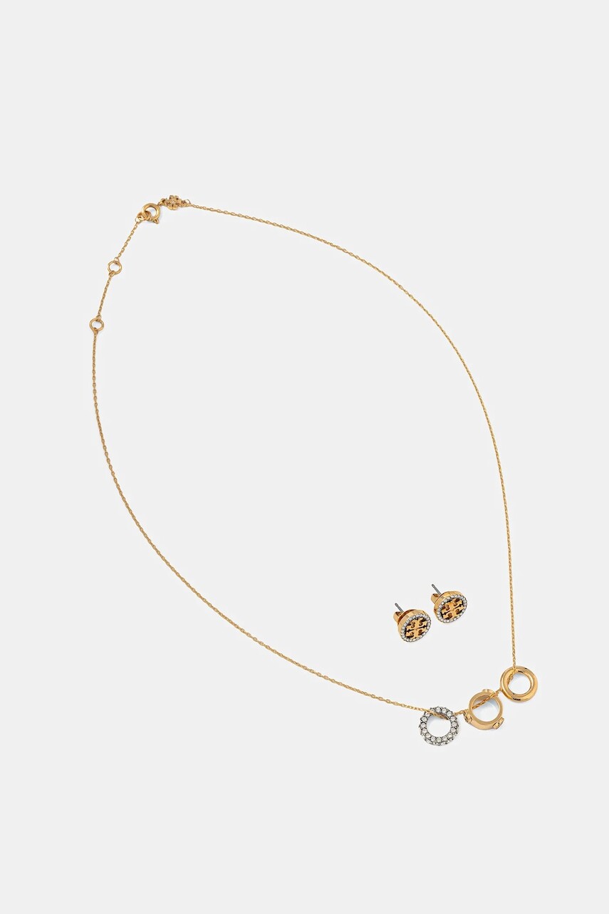 Náhrdelník a náušnice Tory Burch Miller Pave 2-pak 177663-783