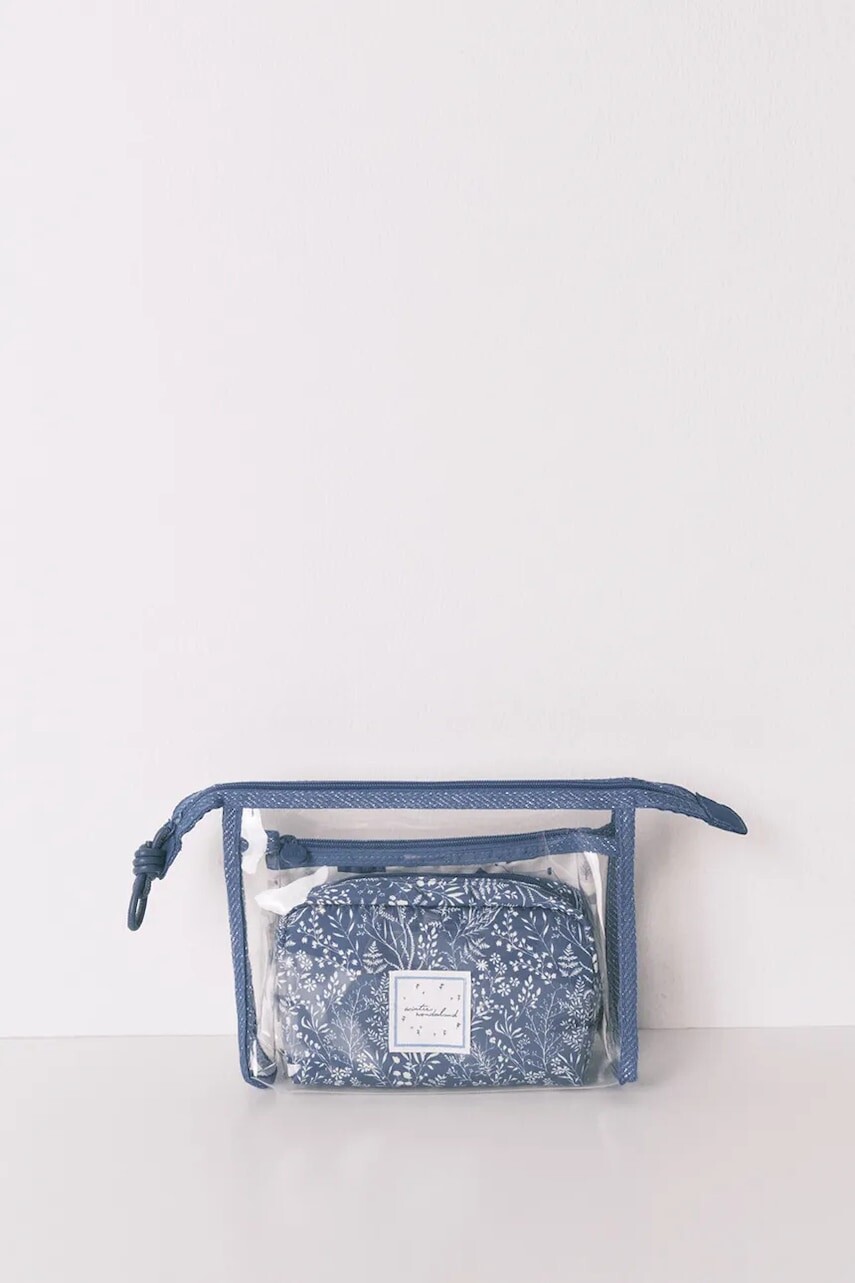 Sada kozmetických tašiek women'secret 3-pak modrá farba, 4842019