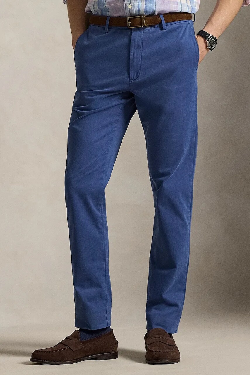 Nohavice Polo Ralph Lauren tmavomodrá farba, rovný strih, 710979503