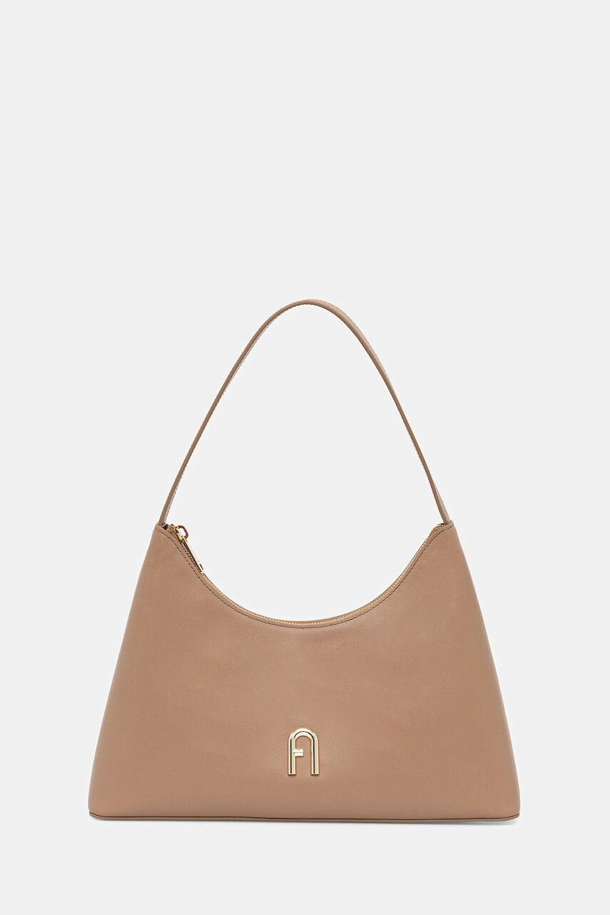 Kožená kabelka Furla Diamente S Shoulder hnedá farba, WB00782 AX0733 4489S
