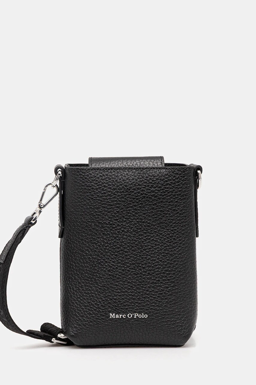 Kožená kabelka Marc O'Polo čierna farba, 5000007752