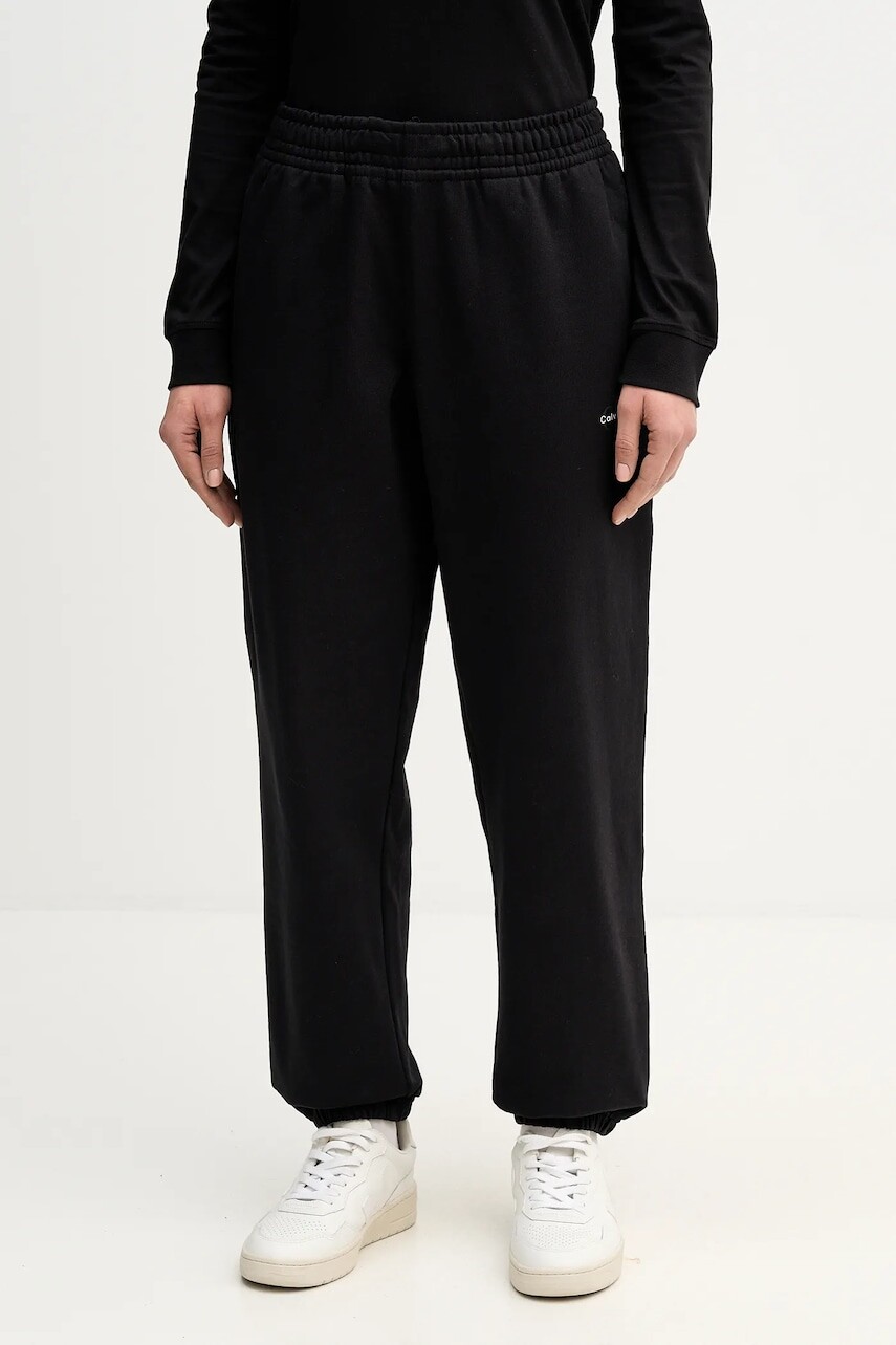 Tepláky Calvin Klein Jeans čierna farba, s potlačou, LV047E826G